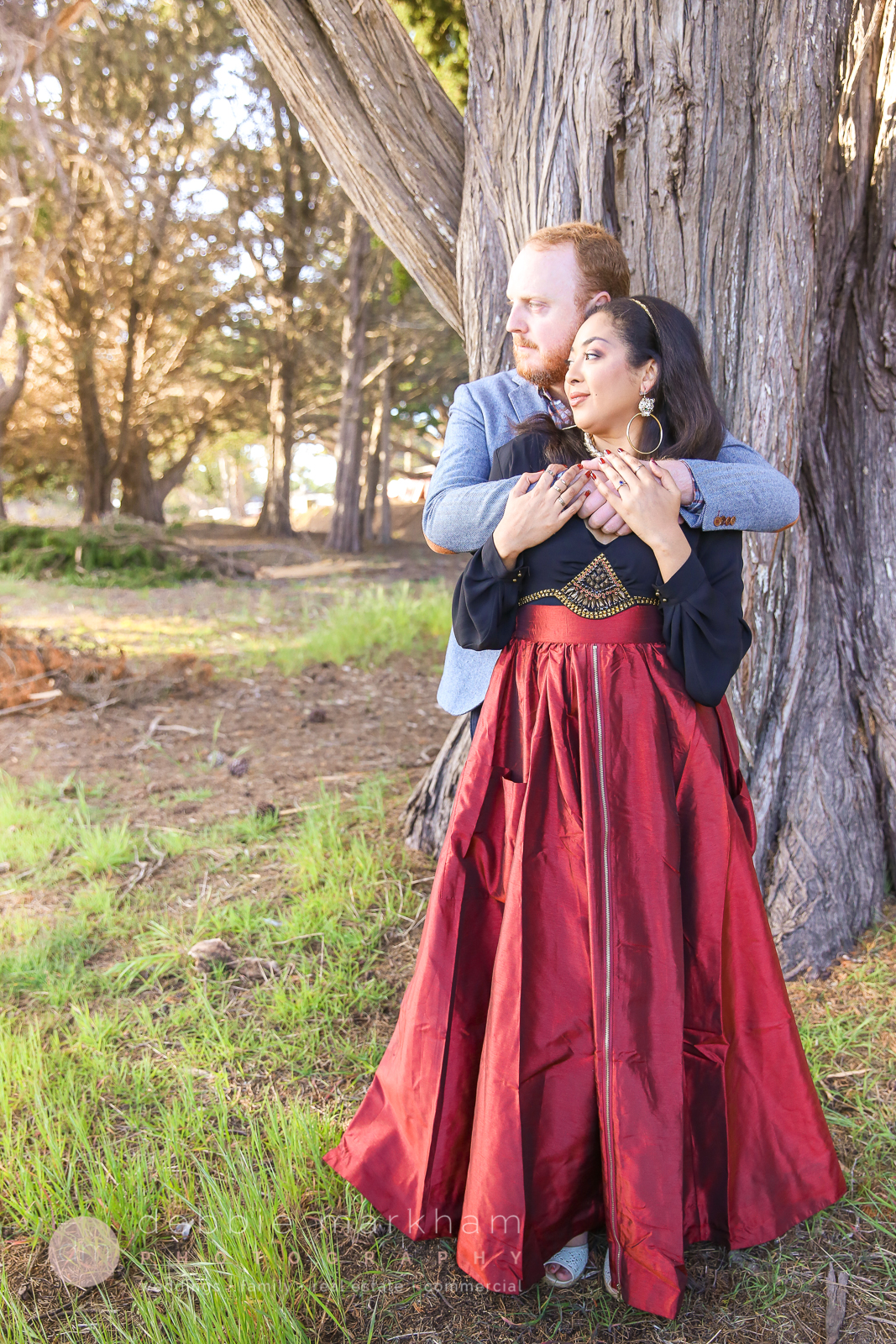 Engagement Photos_Cambria_CA_Beach_Ocean_Red Dress_Love_Couple_Photo_Debbie Markham_Photography-7320