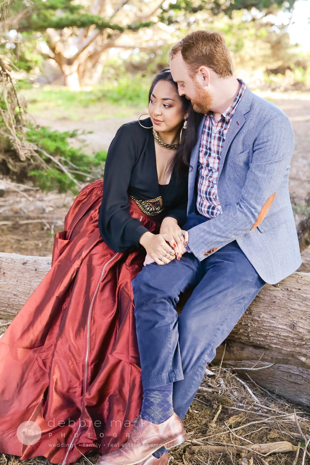 Engagement Photos_Cambria_CA_Beach_Ocean_Red Dress_Love_Couple_Photo_Debbie Markham_Photography-7336